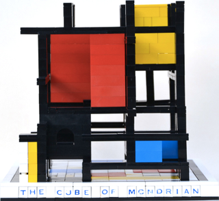 Illustration for article titled This Pseudo-Mondrian Lego Sculpture Should Be in a Museum